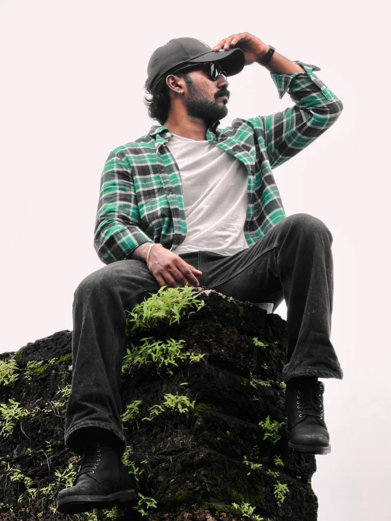 mens green plaid flannel shirt rock